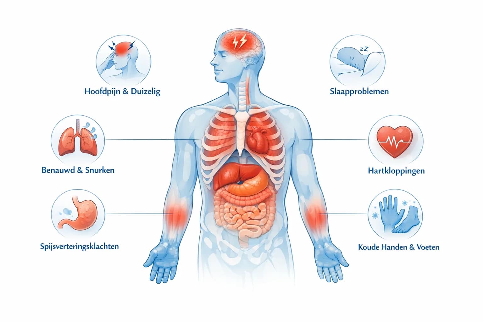 Symtompen verkeerde ademhaling
